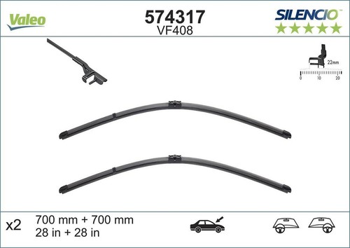 Valeo front wiper blade set - valeo,