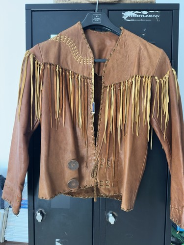 Navajo leather jacket - leather,