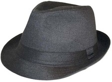 Mens Ladies Traditional Classic Plain Black Trilby - Comes Boxed - 7 Sizes 