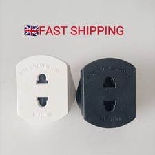 Shaver Adaptor Fused Plug EU 2 Pin to UK 3 Pin Adapter for Shaver / Toothbrush