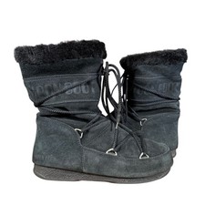 Moon Boots Butter Mid UK6 EU39 Womens Black The Original Tecnica Snow Apres Ski