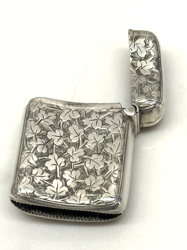Antique sterling silver vesta - silver,