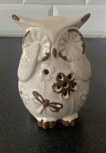 Ceramic pottery owl figurine - pottery,