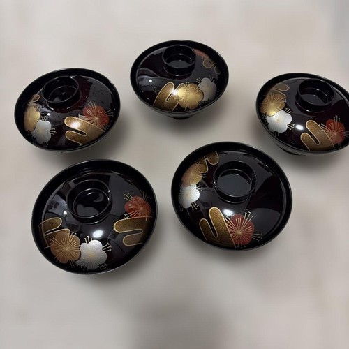 Japanese lidded soup bowls - bowls, set
