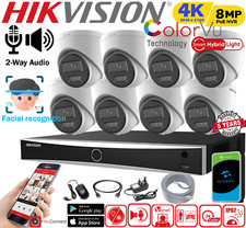 4K HIKVISION COLORVU AUDIO CCTV SYSTEM IP POE NVR 8MP CAMERA NIGHT VISION Kit