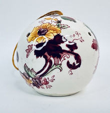 Vintage English Porcelain Round Pomander Potpourri  Ball Floral FLORIS LONDON