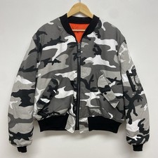 Vintage Corinth MFG MA1 Bomber Jacket XL Grey Urban Camo Reversible Rave 90s USA