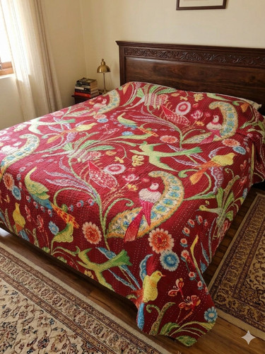 Indian bird printed red - indian,