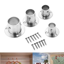 2 X Home Wardrobe Rail Hanger Tube Support Wardrobe Rod Socket Fitting Bracket