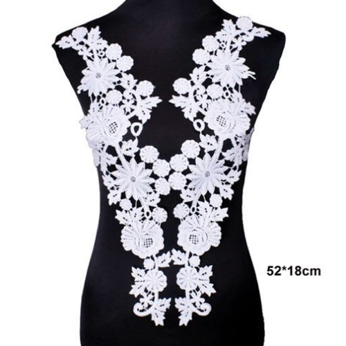 White bridal lace neckline - white,
