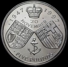 UK 5 Pounds 1997 Elizabeth II Golden Wedding UNC Coin WCA MB1997