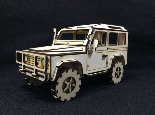 Laser cut wooden land rover - laser,
