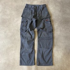 Tuff Stuff Cargo Trousers Mens 28" Carpenter Workwear Canvas Pants, Grey