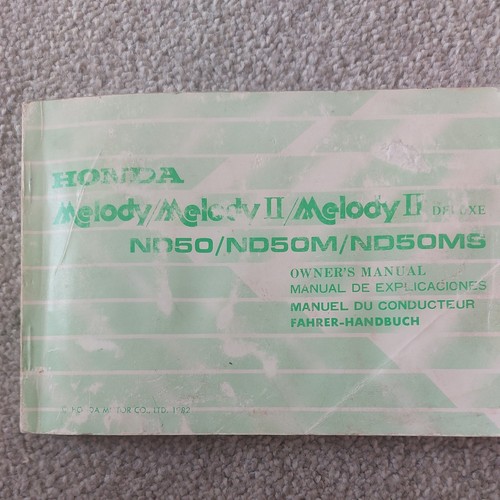 Owner manual honda nd50 - manual,