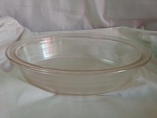 Vintage Large Pie Dish Phonex Ware Clear Pyrex Type 10" x 91/2"  3" deep, approx