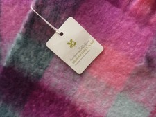 Blanket Scarf: check, multicoloured, 186 cm x 37 cm plus tassels 18 cm each end