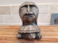 Native American Fetish Carving Tortoise & Head on Top Heavy Spirit Animal Totem
