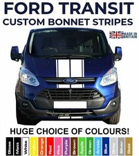 Bonnet Stripes with Pin Stripe Decal Sticker for Ford Transit Van LWB MWB SWB UK