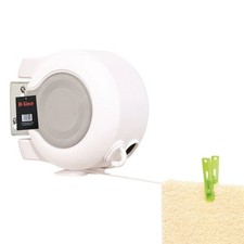 Retractable Clothes Reel Single Washing Line Wall Mounted Outdoor