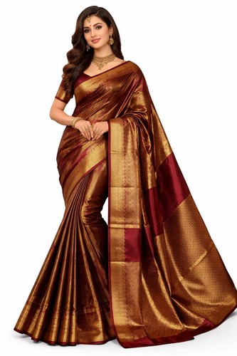Coffee brown katan - brown, silk