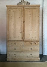 Large Antique Pine Linen Press