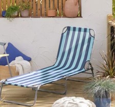 Sun Lounger Blue Striped