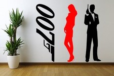 James Bond Set Of 3 Stickers - Large Wall Stickers Decals. Many colours. New UK