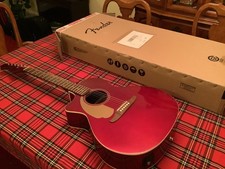 Fender California Newporter Electro-Acoustic Guitar - Candy Apple Red Left Hand