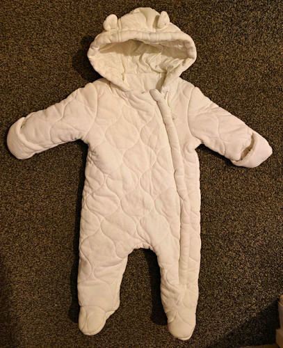 George white hooded - white, quilted