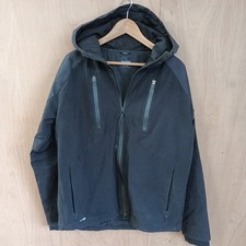 Duffer by St George Black Hooded Windbreaker Jacket/Coat ~ L