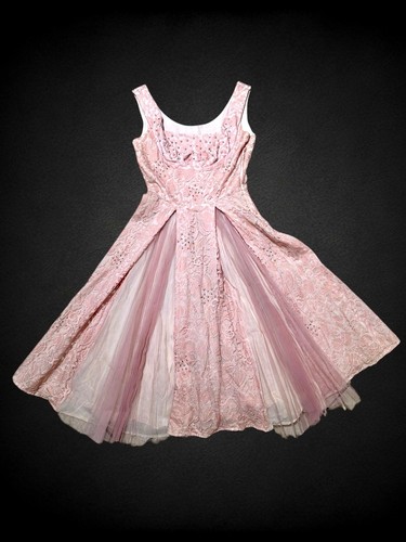 Vintage 1950s pink lace - 1950s,