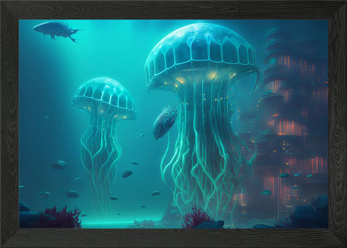 Future underwater world framed - future,
