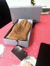 MULBERRY  Gorgeous  Brown Suede Sheepskin Leather Men’s  Gloves RRP £295 Italy M