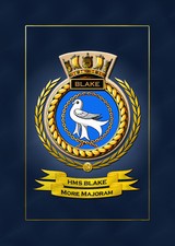 HMS BLAKE SHIPS BADGE/CREST - HUNDREDS OF HM SHIPS IN STOCK