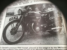 TRIUMPH TRW ROAD TEST  MOTORCYCLE MAGAZINE ARTICLE