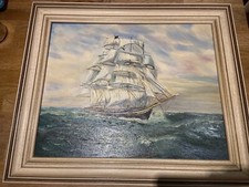 B Hennell Oil Painting Ship On