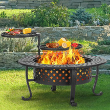 42 Inch Fire Pit with 2 BBQ