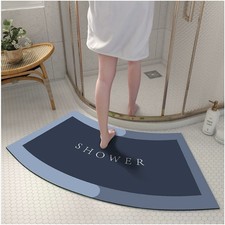Super~Absorbent~Curved~Shower~Mat~Non~Slip~Bathtub~Floor~Carpet~NEW
