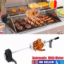 Universal Automatic Rotisserie Grill Kit with Motor BBQ Bracket Roaster Spit Rod