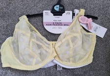 2  PACK - NON PADDED UNDERWIRED LACE COMFORT BRA YELLOW WHITE.
