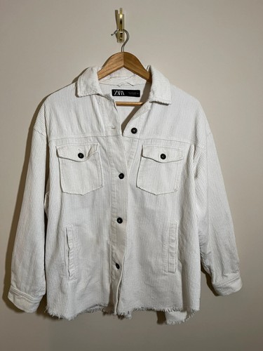 Zara white corduroy shacket - zara,
