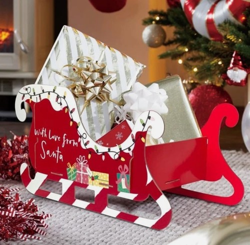 Santa christmas sleigh decor - sleigh,
