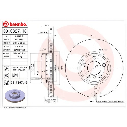 Brembo c397 brake disc - brembo,