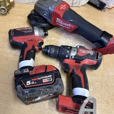 MILWAUKEE M18 Cordless Paddle Switch Grinder, Combi Drill, Impact & Battery