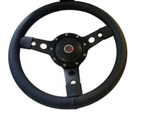 Mgb Road And Gt 1970-82 Black 14 Inch  Leather Steering Wheel & Boss