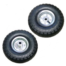 2 x 10" PNEUMATIC SACK TRUCK TROLLEY WHEEL BARROW TYRE TYRES WHEELS 4.10/3.5-4.0
