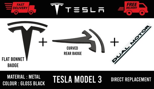 Tesla model gloss black - tesla, 3