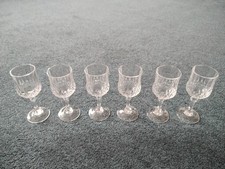 6 Piece Set Of Clear Vintage Crystal Port Glasses