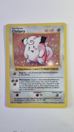 Clefairy 102 shadowless holo - clefairy,