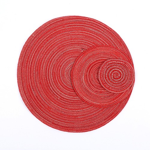Round braided placemats - 4x,